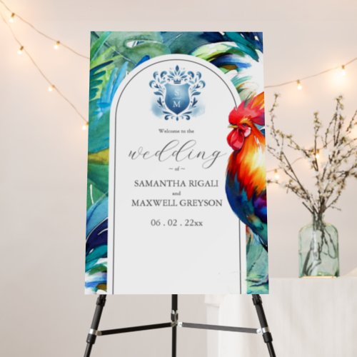 Watercolor Rooster Wedding Welcome Signs