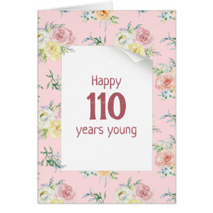 Watercolor Rose 110th Birthday Cards