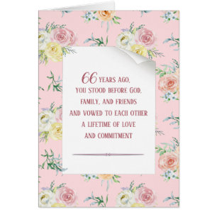 Watercolor Rose 66th Anniversary Cards