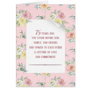 Watercolor Rose 75th Anniversary Cards