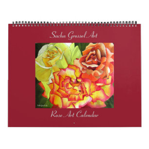 Watercolor Rose Art calendar by Sacha Grossel