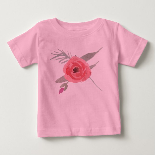 Watercolor rose baby T-Shirt (Front)