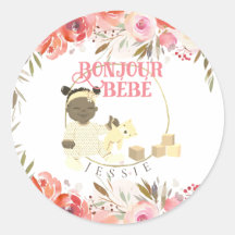 Watercolor Rose Bonjour Girl Baby 3