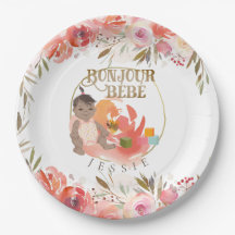 Watercolor Rose Bonjour Girl Baby
