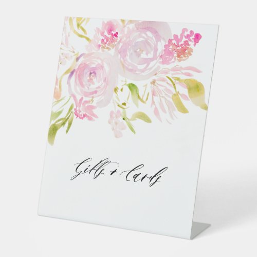 Watercolor rose bouquet Gifts and Cards Pedestal Sign