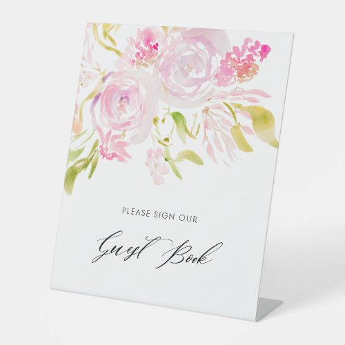 Watercolor rose bouquet Please sign our Guest Book