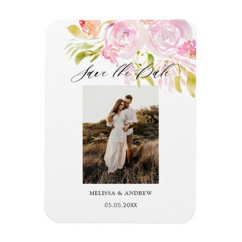 Watercolor Rose Bouquet Save The Date Magnet