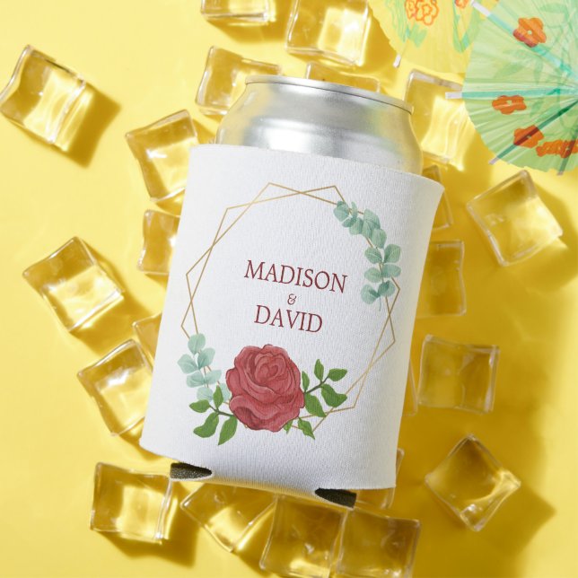 Watercolor Rose Can Cooler (In Situ Summer)