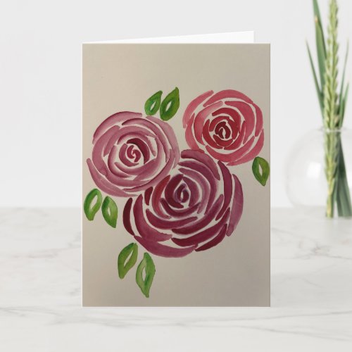 Watercolor Rose Card _ Mothers Day _ Birthday