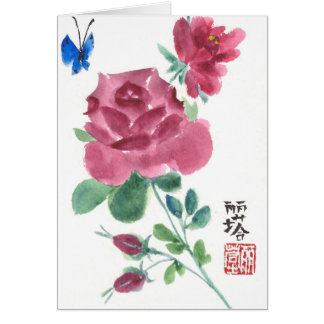 watercolor rose cards