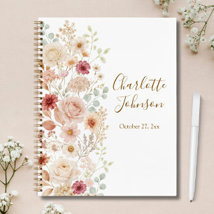 Watercolor Rose Elegant Floral Baby Memory Book