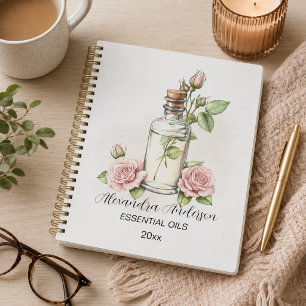 Watercolor Rose Floral Aromatherapy Essential Oils Planner