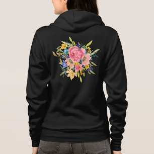 Watercolor Rose Floral Bouquet Hoodie