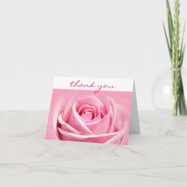Watercolor Rose Flower Thank You Script Template (Front)