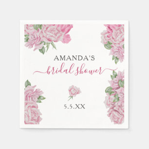 Watercolor rose flowers - BRIDAL SHOWER Napkins