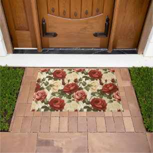 Watercolor Rose Garden Doormat
