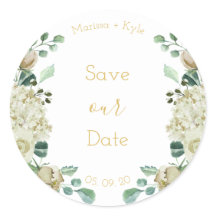 Watercolor Rose Garden Save Our Date Envelope Seal