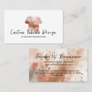 Watercolor Rose Gold Shirt Clothing Apparel Business Card