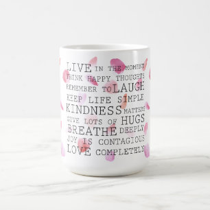 Watercolor Rose Petals Inspirational Words Coffee Mug