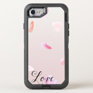 Watercolor Rose Petals Love OtterBox Defender iPhone SE/8/7 Case