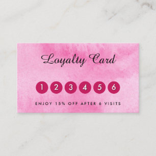 Watercolor Rose Pink loyalty business cards