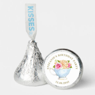 Watercolor Rose Teacup Floral Birthday Tea Party Hershey®'s Kisses®