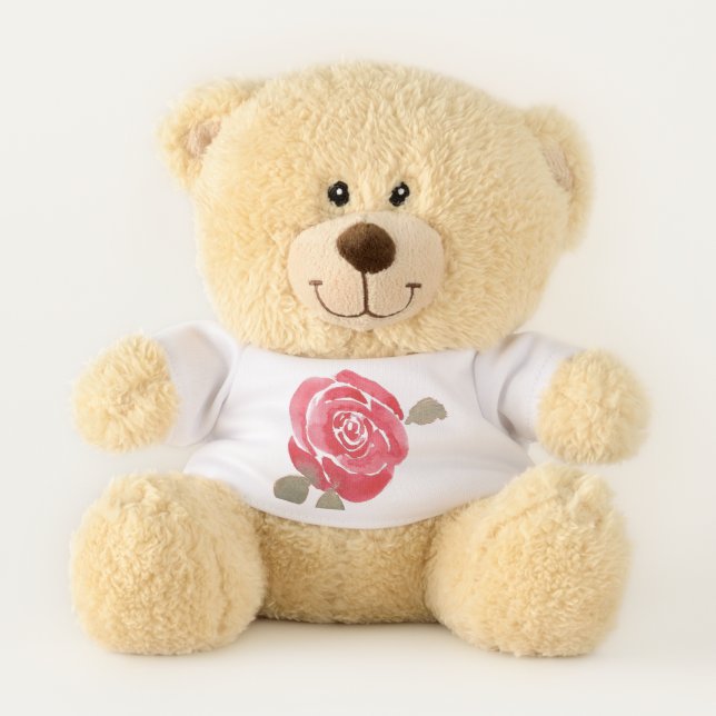 Watercolor Rose Teddy Bear (Front)