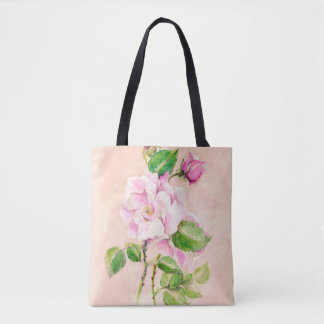 Watercolor Rose Tote
