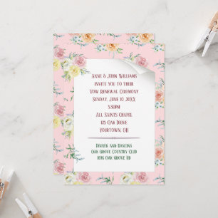 Watercolor Rose Vow Renewal Invitation