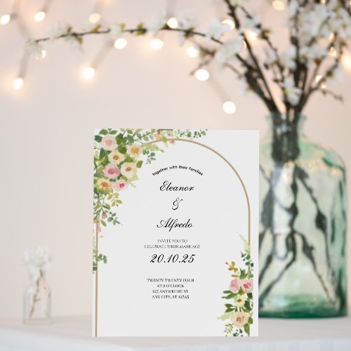 Watercolor Rose Wedding  Foam Board