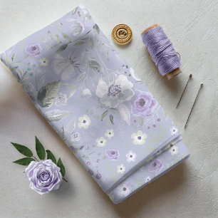 Watercolor Rosehips and Roses Floral Violet ID460 Fabric