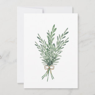 Watercolor Rosemary Bouquet with Jute Bow Note Card