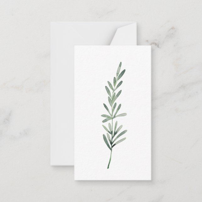 Watercolor Rosemary Note Card (Front)