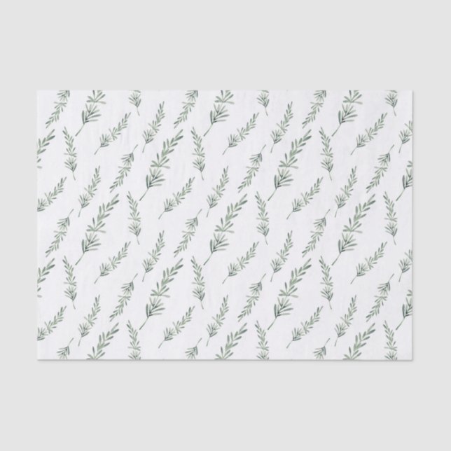 Watercolor Rosemary Pattern Tissue Paper (Front)