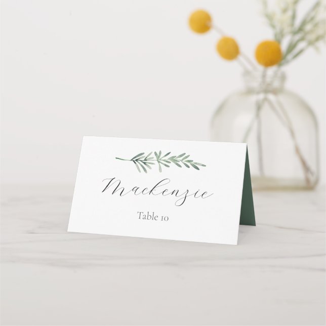 Watercolor Rosemary Place Card (Front)