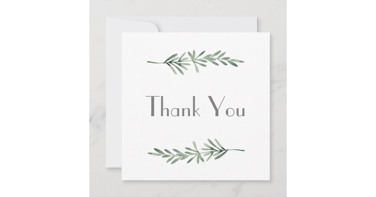 Watercolor Rosemary Thank You Card | Zazzle