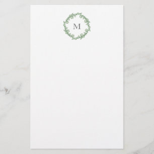Watercolor Rosemary Wreath Stationery