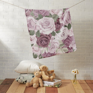 Watercolor Roses 12 Baby Blanket