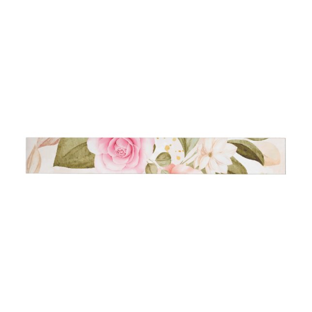Watercolor Roses 1 Wrap Around Address Label (Individual)