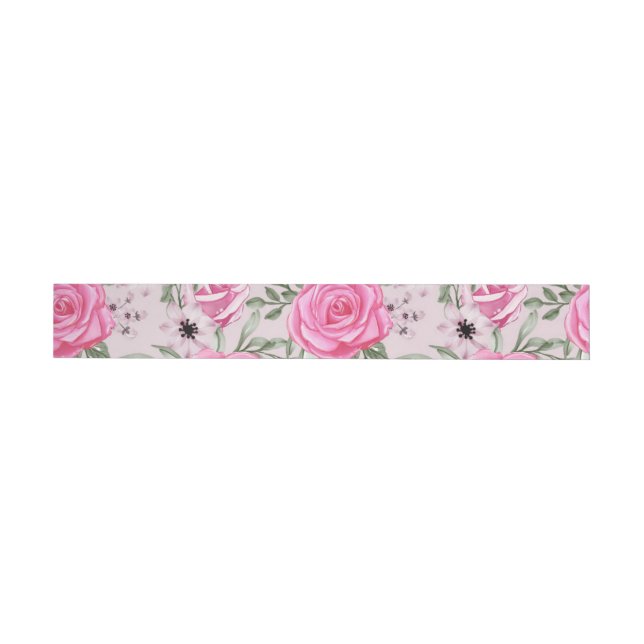 Watercolor Roses 22 Wrap Around Label (Individual)