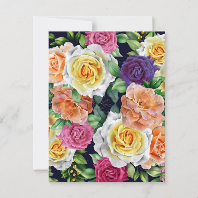 Watercolor Roses 29 Note Card (Front)