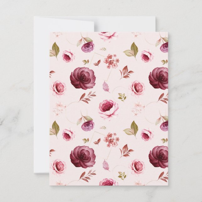 Watercolor Roses 30 Note Card (Front)