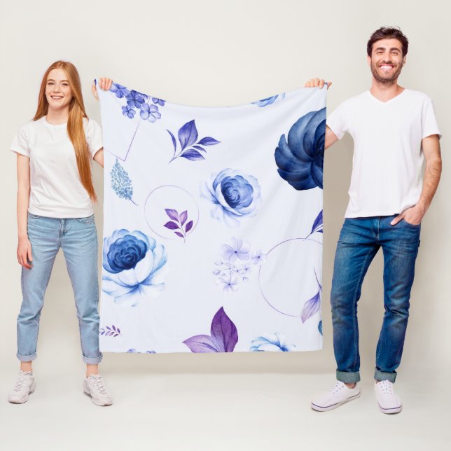 Watercolor Roses 31 Fleece Blanket (In Situ)