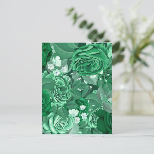 Watercolor Roses 36 Postcard (Standing Front)
