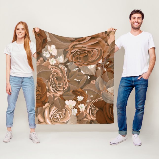 Watercolor Roses 37 Fleece Blanket (In Situ)