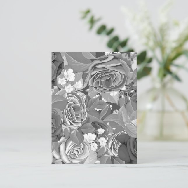 Watercolor Roses 39 Postcard (Standing Front)