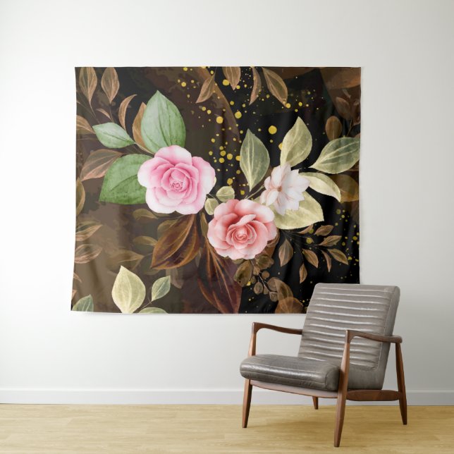 Watercolor Roses 3 Tapestry (In Situ (Horizontal))