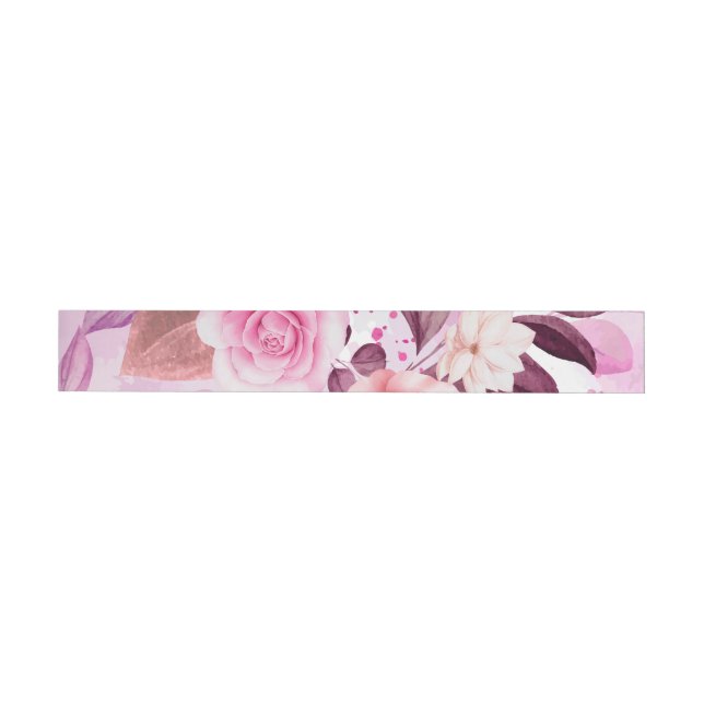 Watercolor Roses 4 Wrap Around Address Label (Individual)