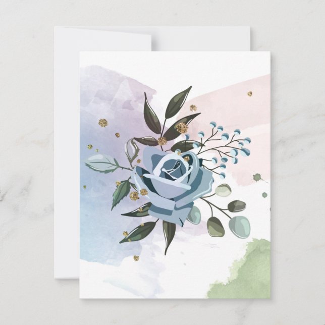 Watercolor Roses 5 Note Card (Front)