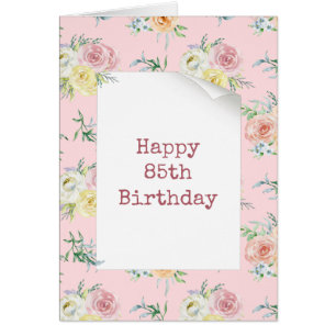 Watercolor Roses 85th Birthday Cards